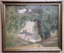 Original watercolor painting landscape by George R. Waterfield (1886-1979) c.30s