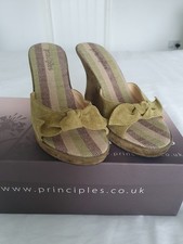 Ladies Gorgous Green Suede Wedges By Principles  UK Size 3/EU Size 35 New In Box