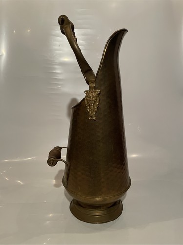 Hammered brass coal scuttle - hammered,