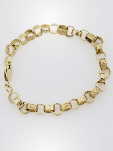 Gold belcher link bracelet - bracelet, 9ct