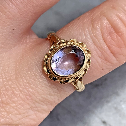 Amethyst ring gold - amethyst, ct