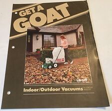 BILLY GOAT LB-12E Indoor/Outdoor Vacuum Original 1970s Vintage Sales Brochure