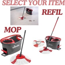 Vileda Turbo Microfibre Mop & Bucket Set Head Spin Mop for Cleaning Floors Red