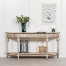 Acacia Large Wooden 180cm Classic French Style Demilune Curved Console Table