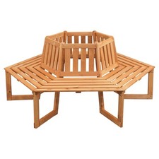 Tree Seat Bench - Solid Wood Garden Tree Bench - Treated Timber