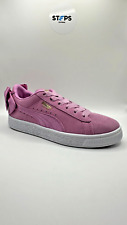 Puma Suede Bow Pink Girls Size 2 UK Brand New with Box RRP £29.99