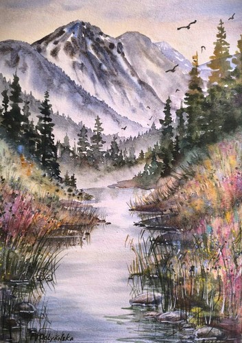 Foggy forest mountains - foggy,