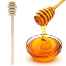 2pcs Honey Dipper Drizzler 16cm Spoon Syrup Wood Stick Wooden Pot Server Dripper
