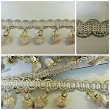 Cream Beige Light Gold Beaded