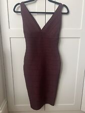 herve leger bandage dress maroon champagne XS / UK 6