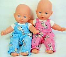11"-12" Baby dolls clothes zebra dungarees handmade to fit 28-30cm twin doll 