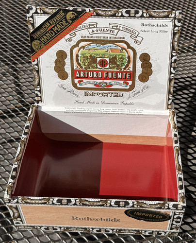 Empty wooden fuente cigar - fuente,