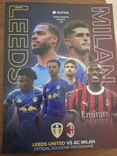 leeds united football programmes LEEDS V AC MILAN FRIENDLY 