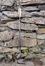 hand forged fire poker rake with cubed pattern 750mm x 10mm