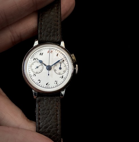 1920s enamel dial monopusher - enamel,