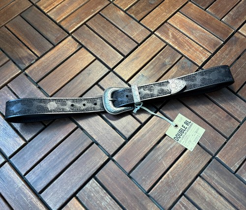 Rrl double leather belt - double,