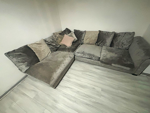 Dfs grey velvet - sofa, 5