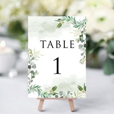 Eucalyptus Table Number Wedding Number Cards Venue Decor 1 to 10 plus Top Table