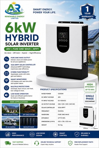 12kw hybrid solar inverter 48v - 12kw,
