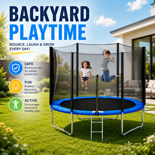 Garden trampoline with - garden, safety