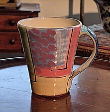 Richard Wilson Large Hand Painted Ceramic Mug Signed Studio Pottery