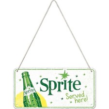 Tin sign door sign hanging sign 4 x 8 in -  Sprite  Sprite Served Here