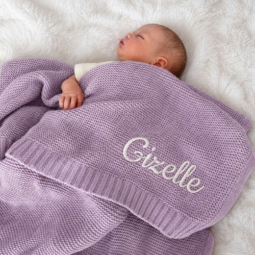Personalised cotton knit baby - cotton,