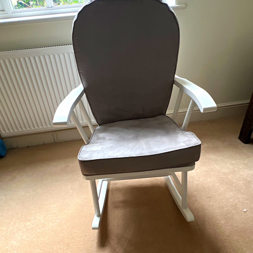 White wooden rocking - white,