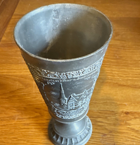 Pewter goblet cup with - goblet,