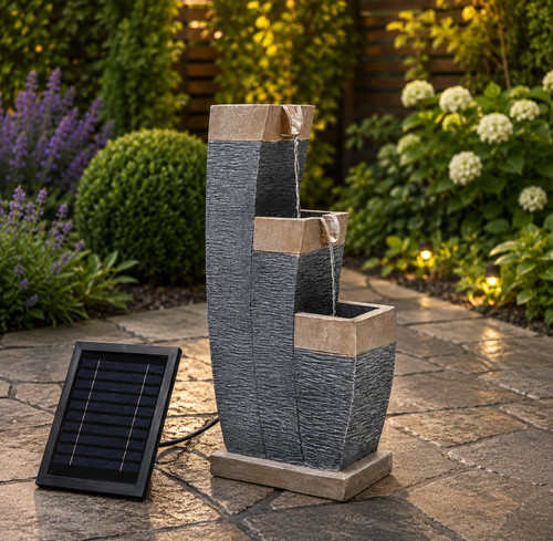 Solar cascading water fountain - solar,
