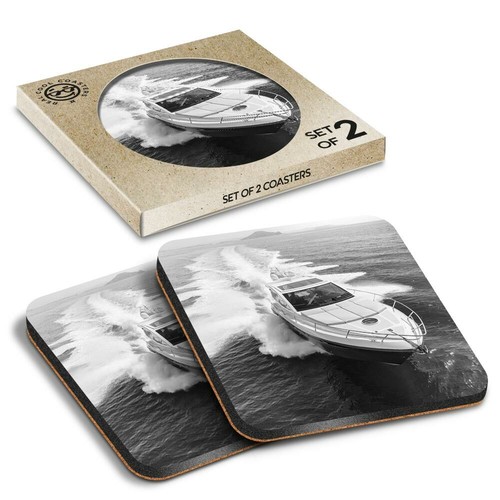 Boxed square coasters bw - boxed,