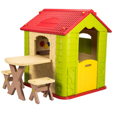 Deluxe Playhouse With Table And Chairs Kids Garden Indoor/Outdoor Play House Set