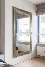 Large Mirror Silver Ornate Antique Design Long Big Wall 4Ft6 X 2Ft6 137cm X 76cm