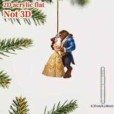 Belle Beauty and the Beast Acrylic ornament 2D christmas xmas tree decoration