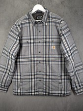 Carhartt Lumberjack Shirt Jacket Size Large Relaxed Fit Sherpa Lined Flannel 