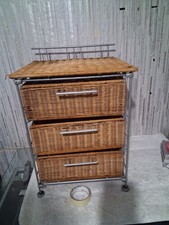 3 Drawer Wicker Storage Unit
