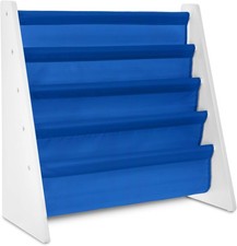 LIVIVO Children’s Sling Storage Bookshelf – Blue
