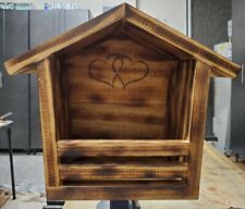 5/8" Thick Pine Handmade Dove House w/Torched Finish. Sealed and Waterproofed.