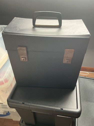 Black record storage case - record,