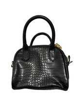 Black Faux Leather Bag –