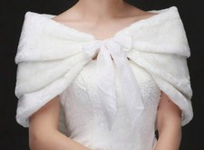 Off White Faux Fur Shawl/wrap