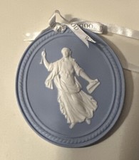 Wedgwood 2011 Annual Clio MUSE Of History Christmas Ornament Blue 4” Oval