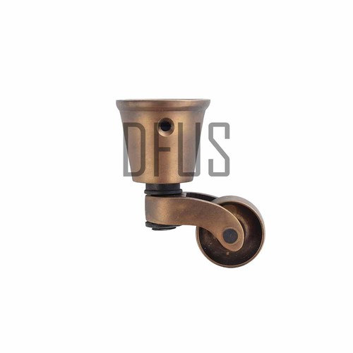 Solid brass castors cup - solid,
