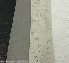 Faux Leather Headlining Fabric PERFORATED 54" wide. BLACK WHITE GREY CREAM