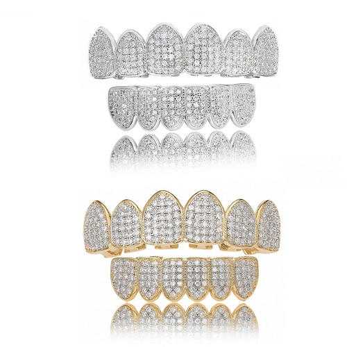 14k gold plated teeth - 14k, cz