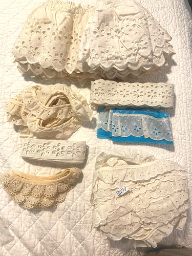 Vintage off white ruffled - white, &