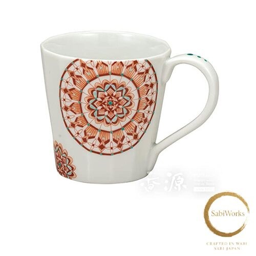 New kutani ware mug red - new,