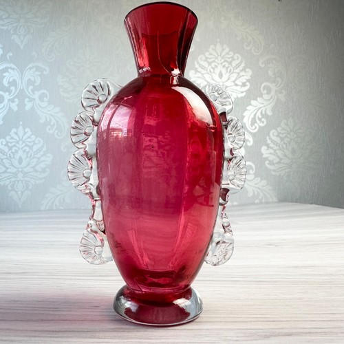 Antique hand blown cranberry - blown,