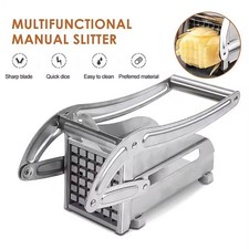 Potato Chipper Chip Chopper Cutter Slicer Maker & 2 Steel Edges French Fries