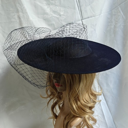 Navy blue veil veiling wide - blue,